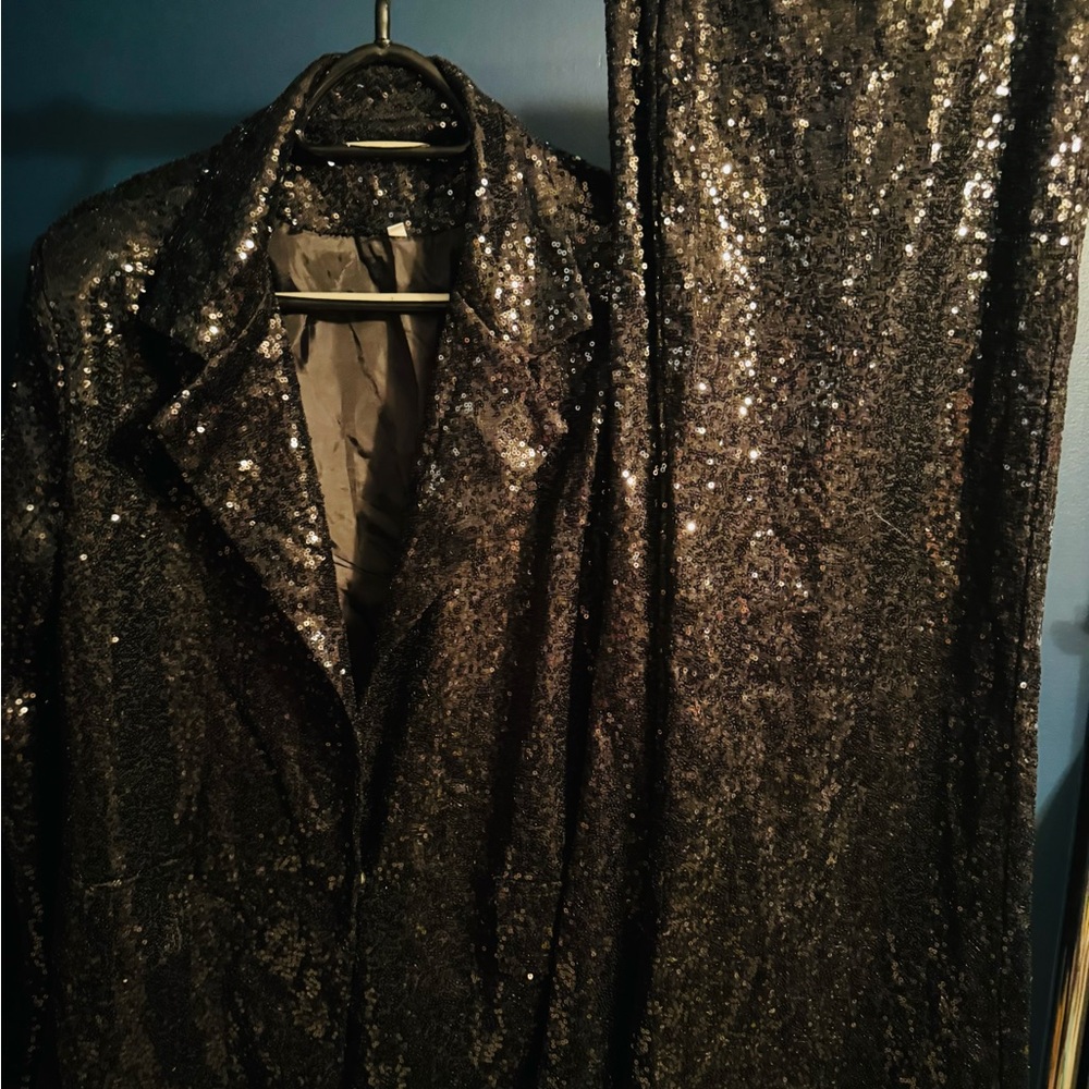Sequin Black Jacket and pants set